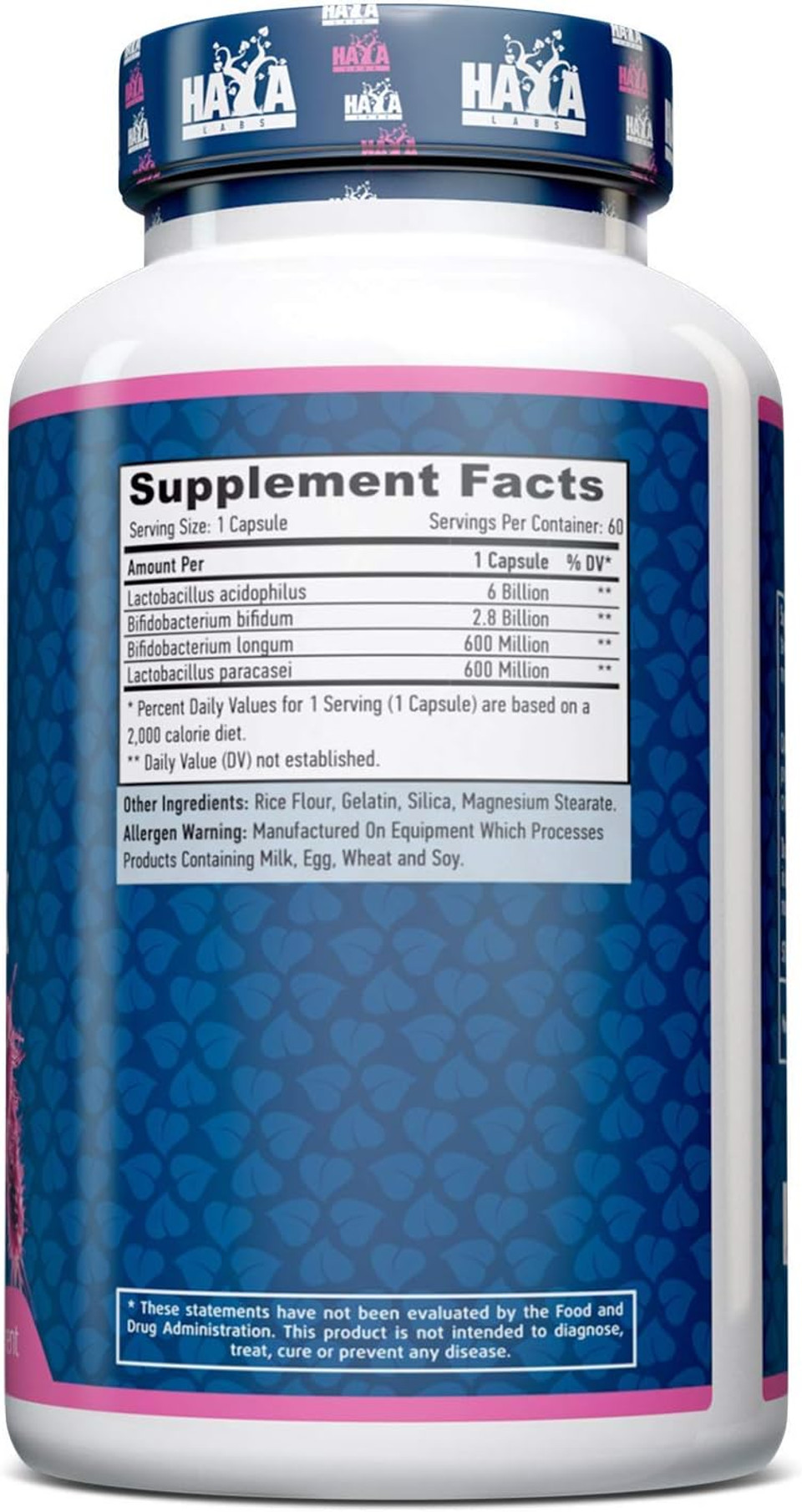 HAYA LABS 10 Billion Acidophilus and Bifidus Probiotic Complex 60 Capsules