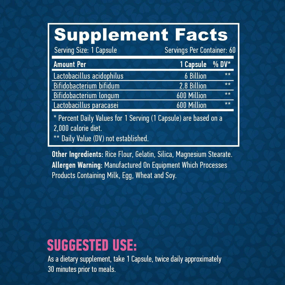 HAYA LABS 10 Billion Acidophilus and Bifidus Probiotic Complex 60 Capsules
