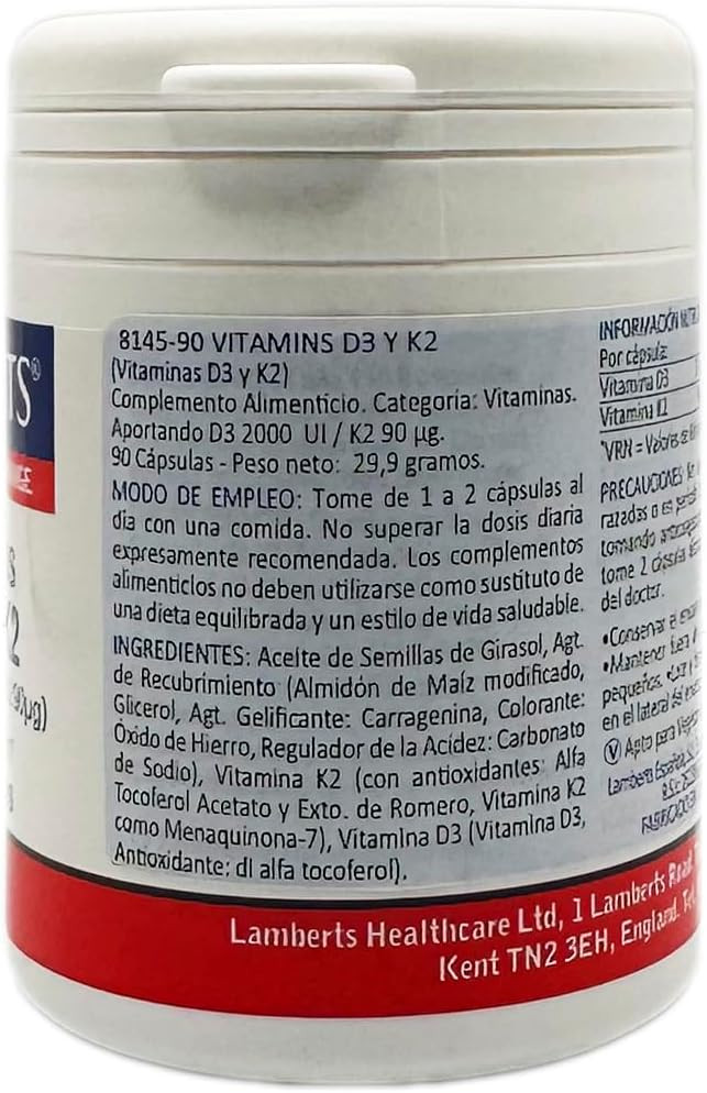 Lamberts Vitamin D3 2000iu & K2 90µg Complex 90 Capsules