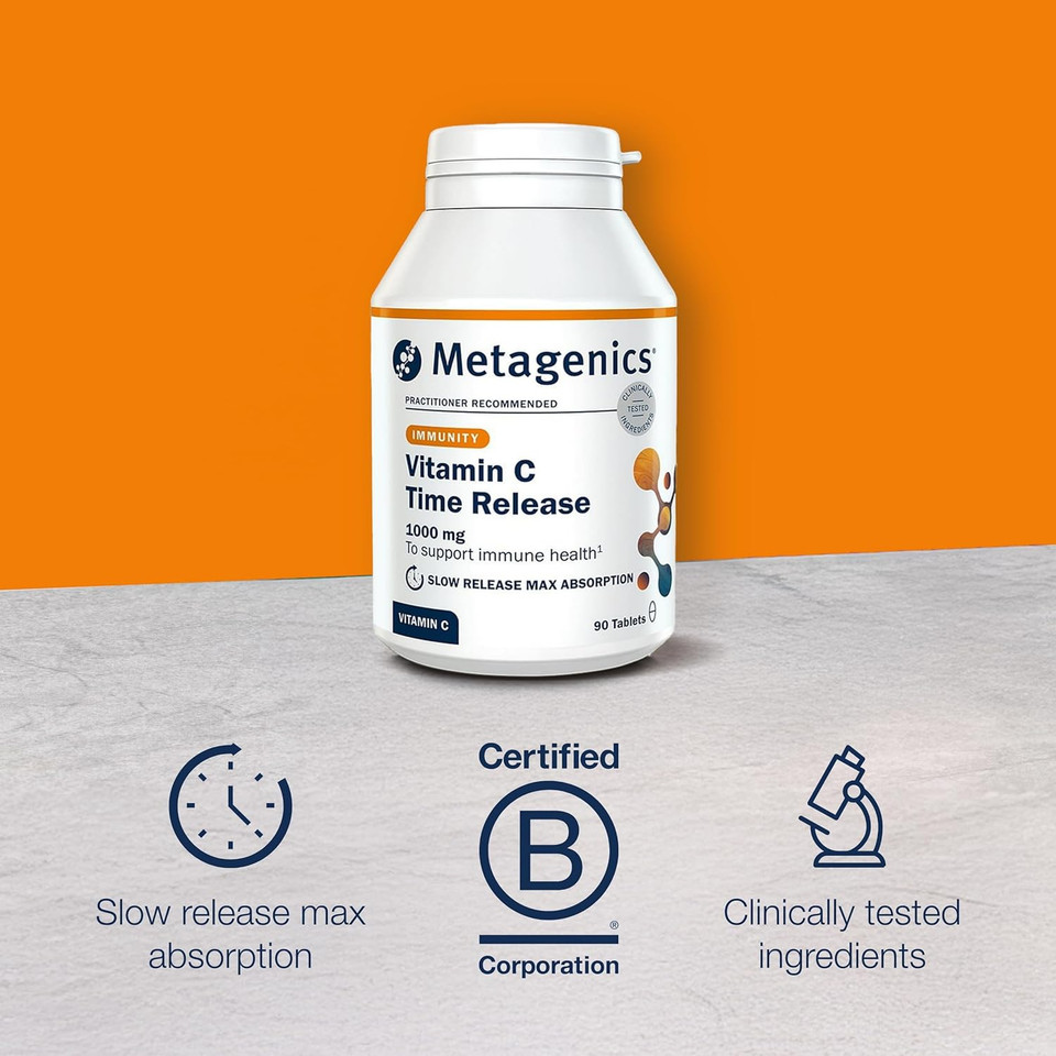 Metagenics Vitamin C Time Release 1000mg - Supports The Immune System- Optimal Bioavailability and Gentle Digestion - 90 Tablets