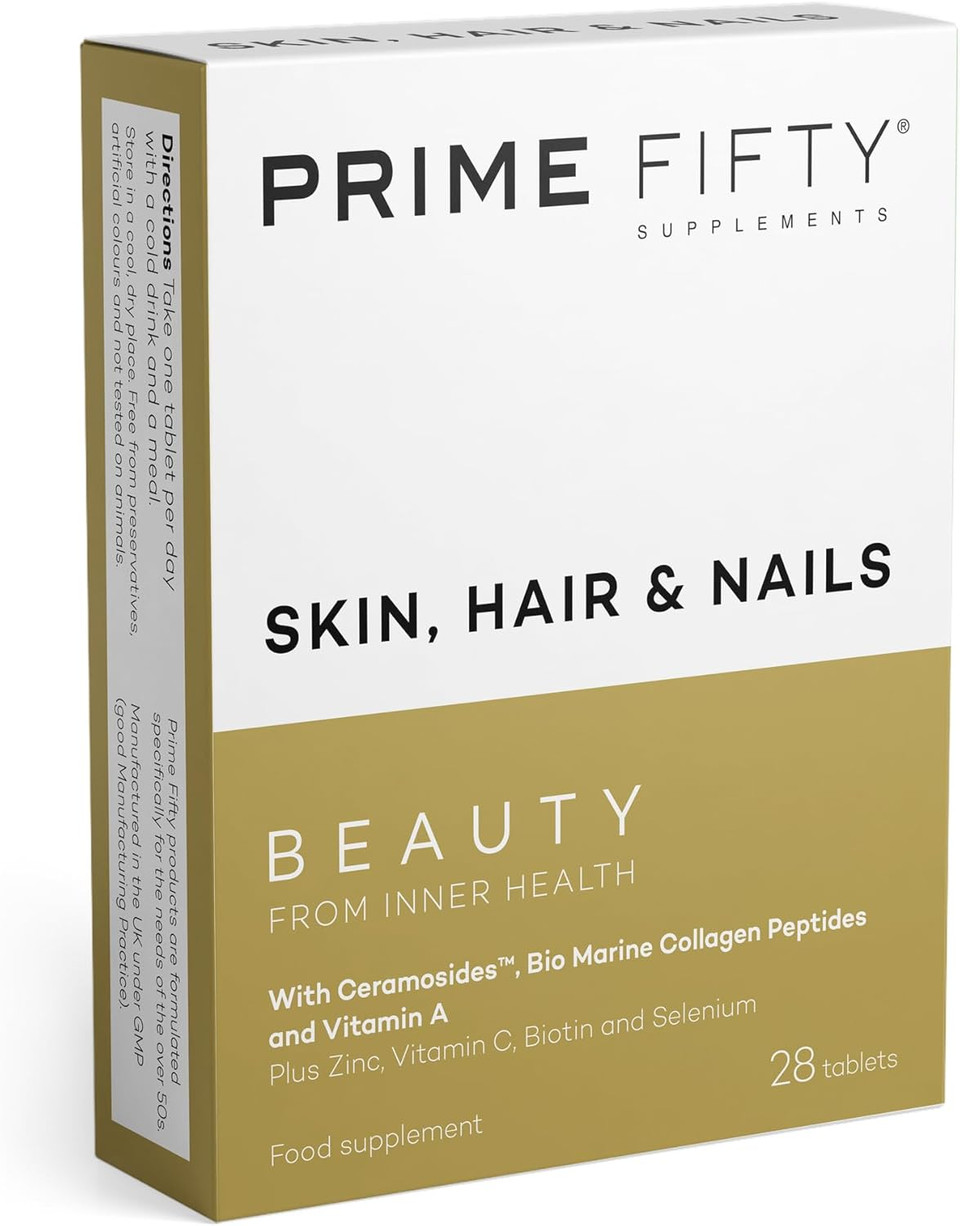 Skin, Hair & Nails Supplement with Collagen Support  Vitamin C, E, Zinc & Selenium for Skin Elasticity & Radiance  Antioxidant Beauty Formula for Women & Men  28 Tablets