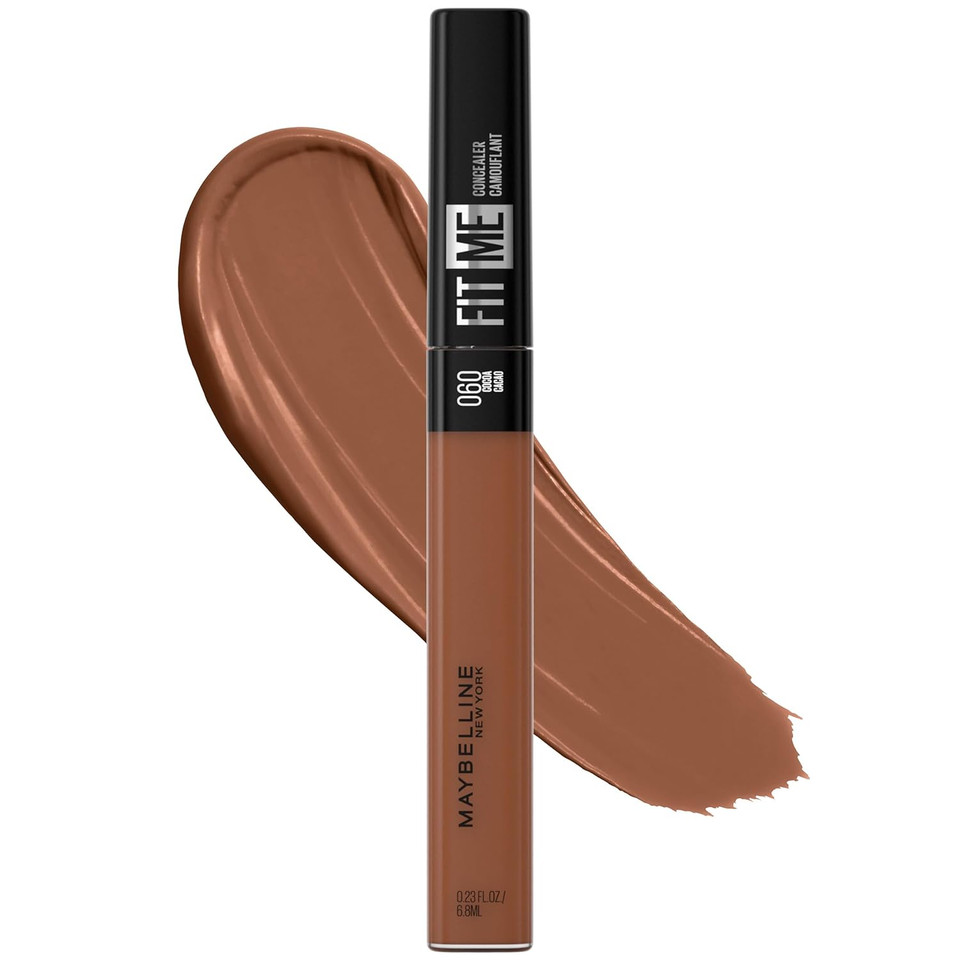 Maybelline New York Fit Me Liquid Concealer Makeup, Natural Coverage, Lightweight, Conceals, Covers Oil-Free, Cocoa, 1 Count (Packaging May Vary)60 Cocoa