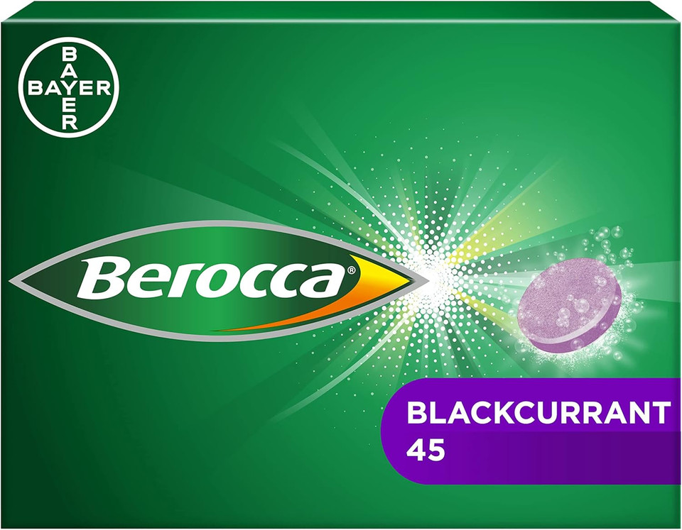 Berocca Vitamin C Effervescent Tablets - Including B Vitamins, Magnesium, Calcium & Zinc - Support Energy Release & Immune System - 45 Tablets - Blackcurrant Flavour Berocca Vitamin C Effervescent Tablets - Including B Vitamins, Magnesium, Calcium & Zinc - Support Energy Release & Immune System - 45 Tablets - Blackcurrant Flavour
