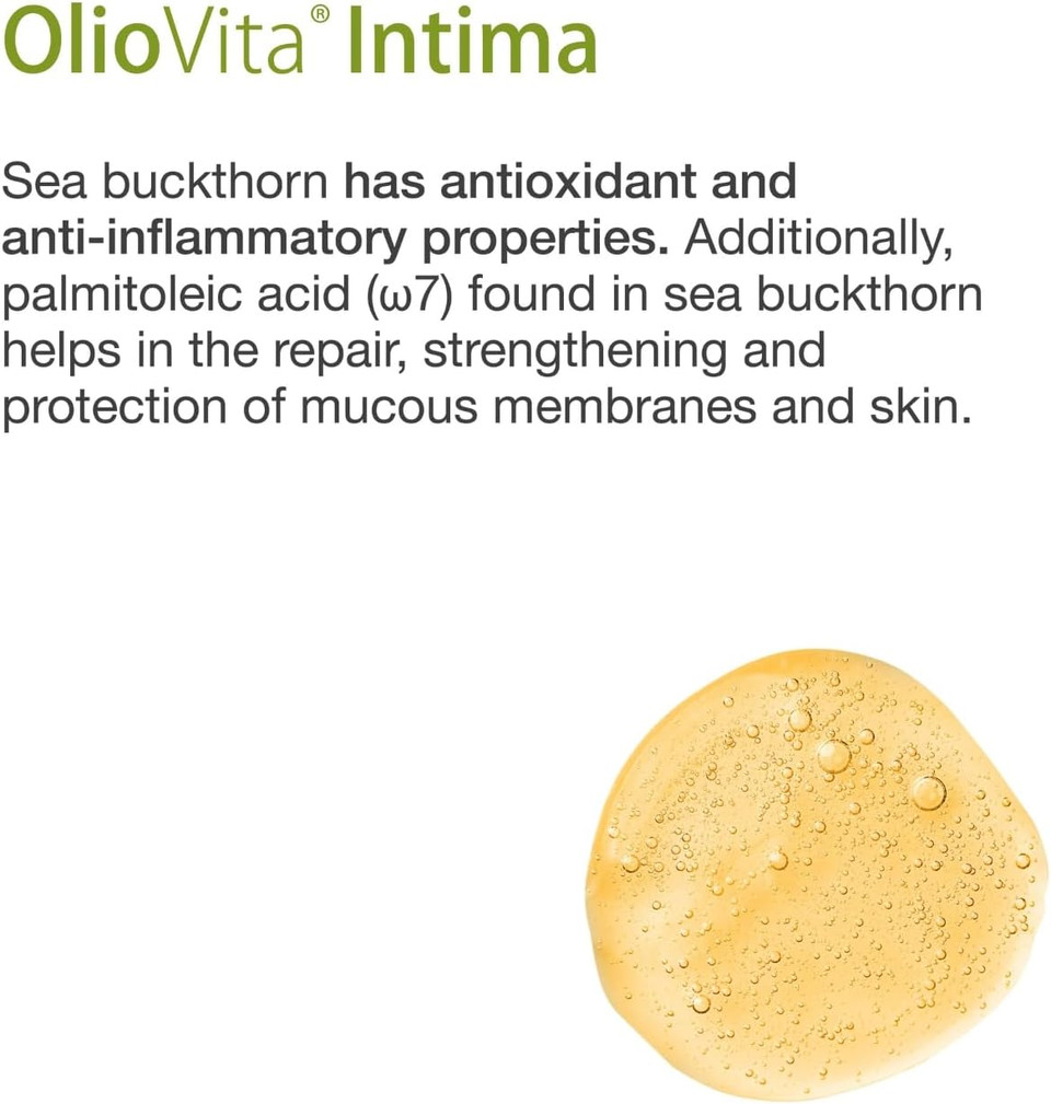 Vitae Oliovita Intima | Natural Intimate Cream with Sea Buckthorn Oil, Argan Oil, Hyaluronic Acid | Hydration, Comfort feeling, Emollient and Calming Effect | Vaginal Dryness in Menopause | 30ml