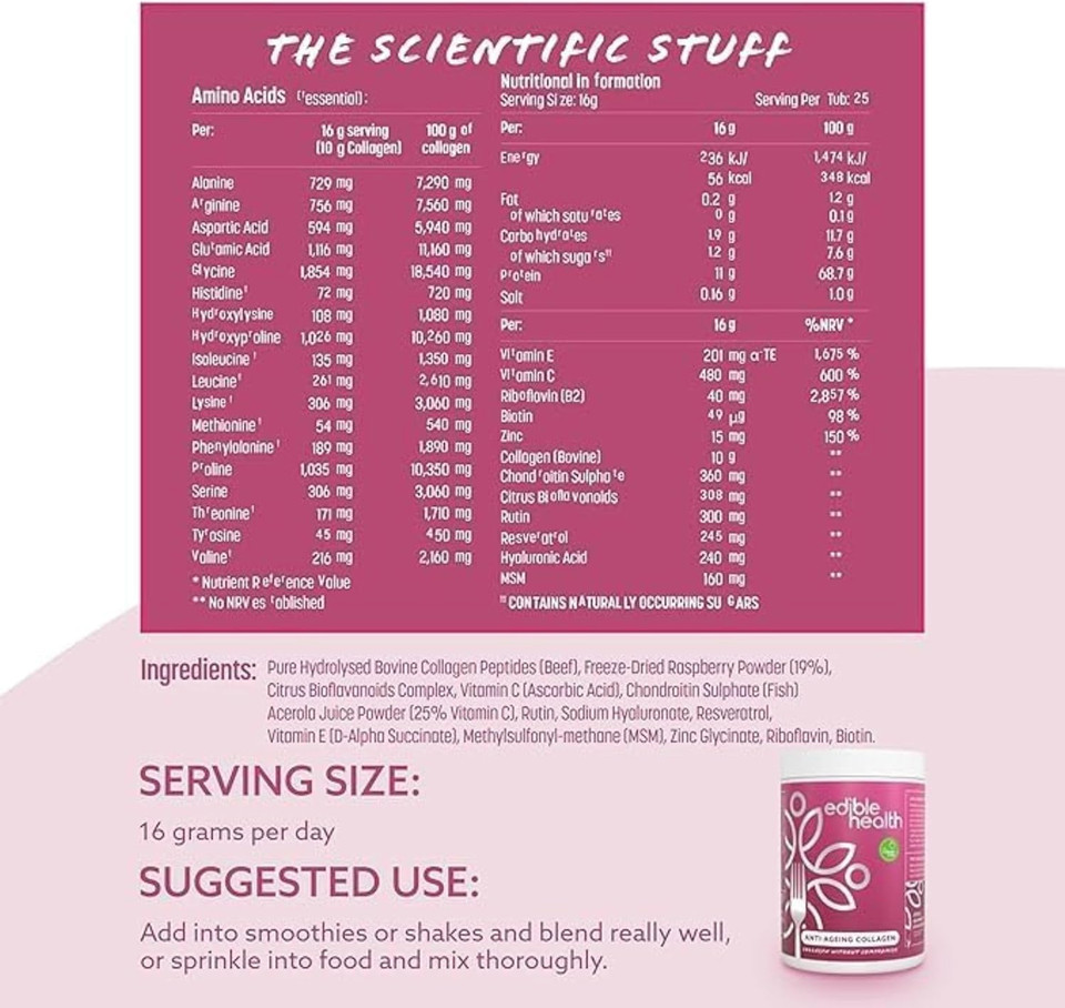 Edible Health Digestive Enzyme High Protein Powder - Infused with Collagen, Bromelain, Psyllium, Glutamine & Prebiotics for Balanced Digestive Wellness - 400g