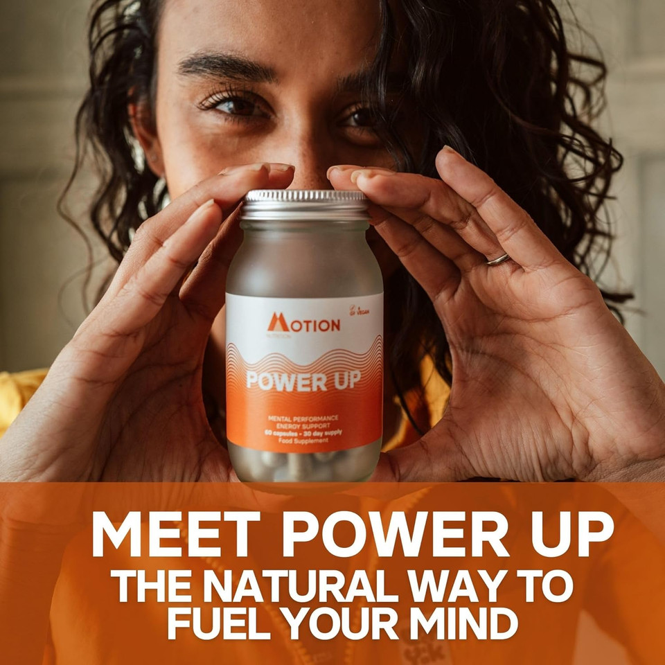 Motion Nutrition Power Up Daytime Nootropic (60 Capsules) | Award Winning Nootropic for Jitter-Free Energy | Monk-Like Focus | Less Mid-Day Fatigue | No Unsafe stimulants or Caffeine | Made in UK