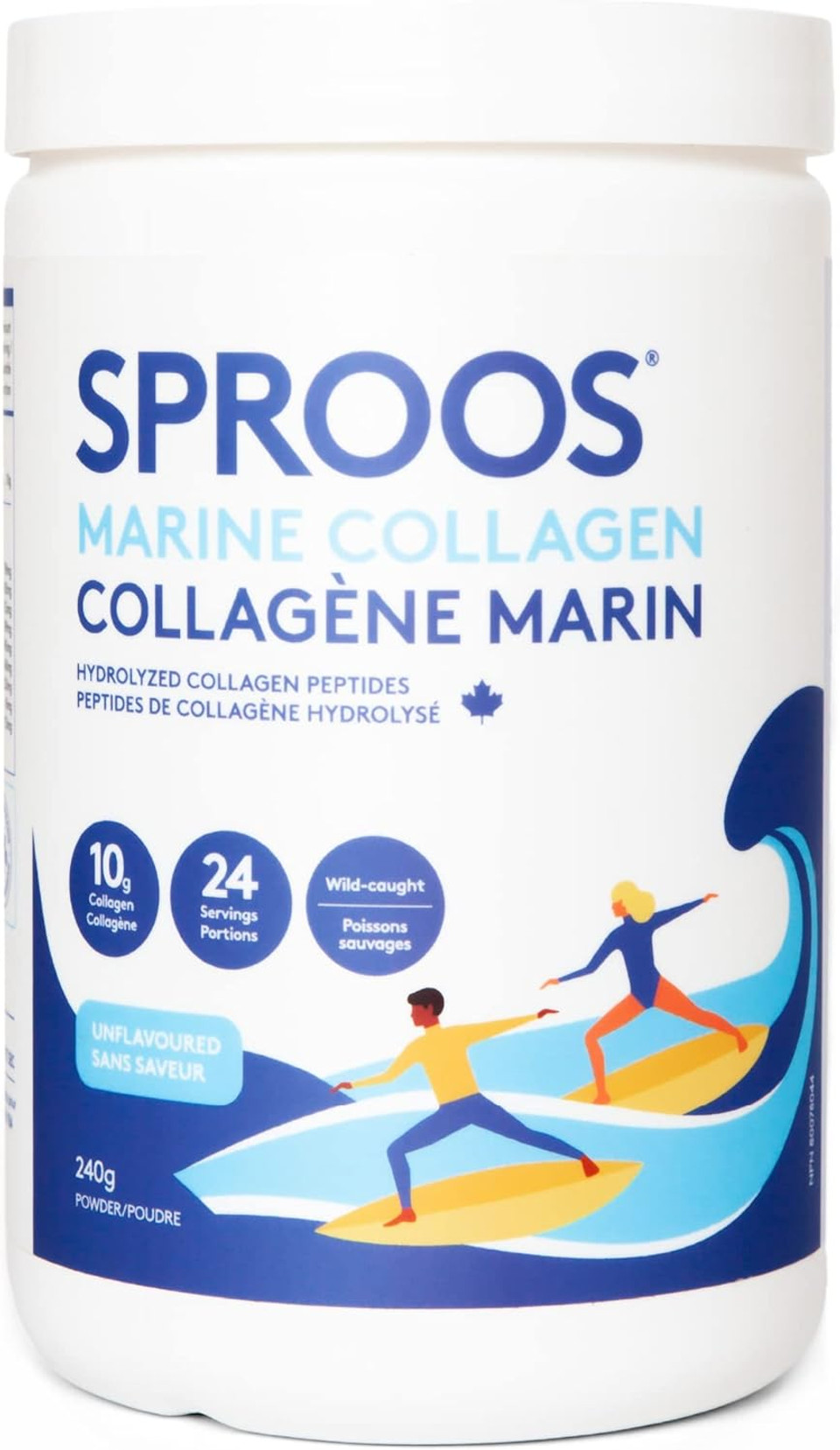 SPROOS - Marine Collagen - Beverage Powder - Hydrolised Collagen Peptides - Healthy Hair, Skin & Nails - Unflavoured (No Fishy Taste) - 24-Day Supply - 240 g