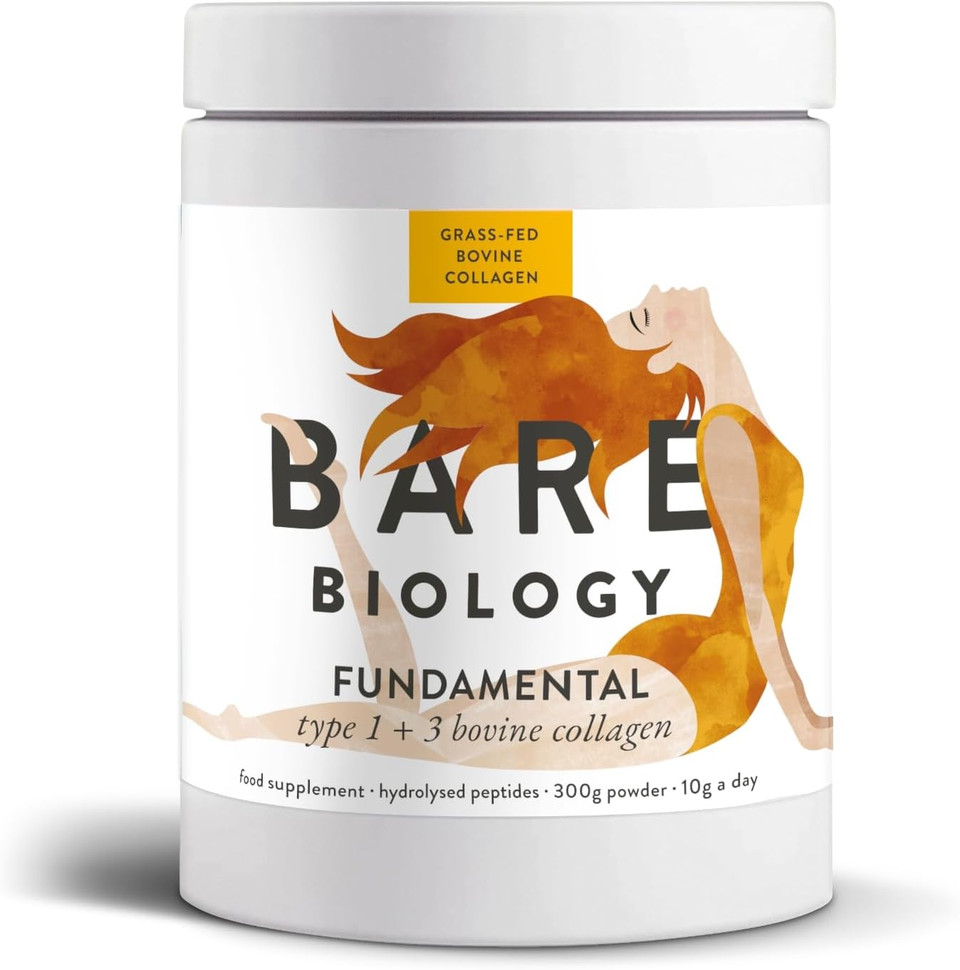 Bare Biology Fundamental Bovine Collagen Powder  Made In Switzerland  10,000mg Pure, Grass-Fed Collagen per 10g Serving  Type I & III Hydrolysed peptides  Supports Skin, Hair, Nails, Joints & Bone