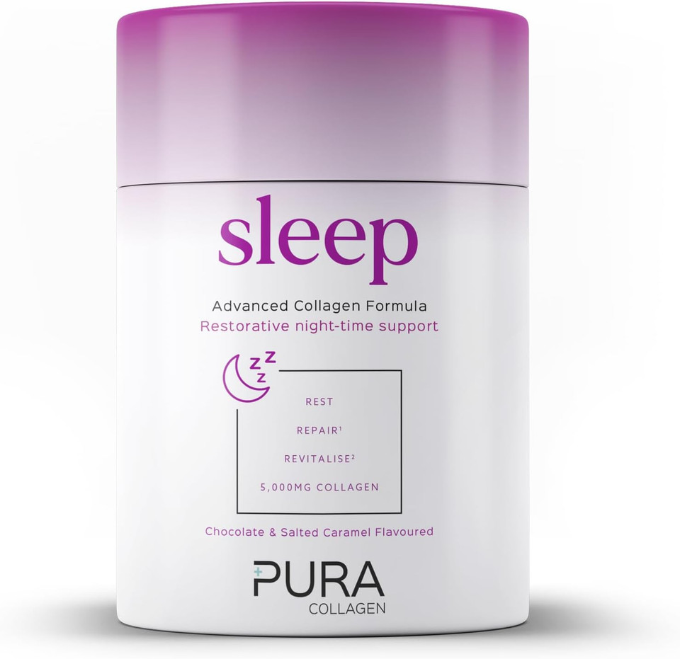 Pura Collagen Powdered Double Chocolate and Salted Caramel Supplement (Sleep) 5,000mg Hydrolysed Collagen Peptides, Magnesium and Amino Acids