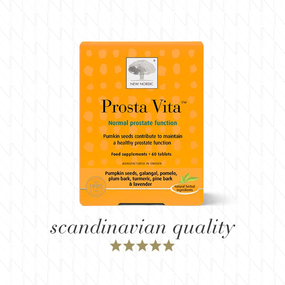 New Nordic Prosta Vita - Daily Supplement for Normal Prostate Function - 1 Month Supply for Mens Health - Pumkin Seeds & Turmeric - 60 Tablets