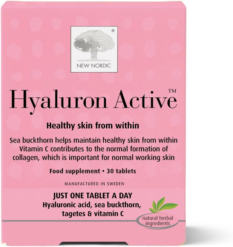 New Nordic Hyaluron Active - Contains Hyaluronic Acid, Sea Buckthorn, Tagetes & Vitamin C - 30 Tablets