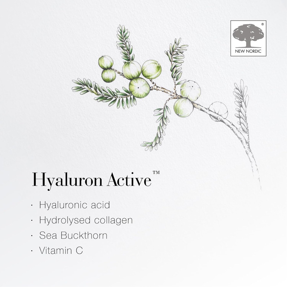 New Nordic Hyaluron Active - Contains Hyaluronic Acid, Sea Buckthorn, Tagetes & Vitamin C - 30 Tablets
