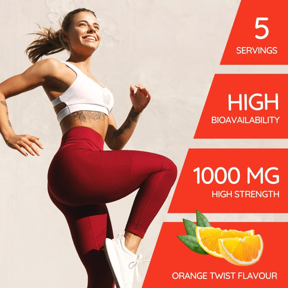 WELL ACTUALLY Liposomal Vitamin C 1000mg Sachets - High Strength Liquid Liposomal Vitamin C Supplement - Supports Immunity, Skin, Brain, Joints, Energy - Vegan, Orange Twist (30 Sachets)