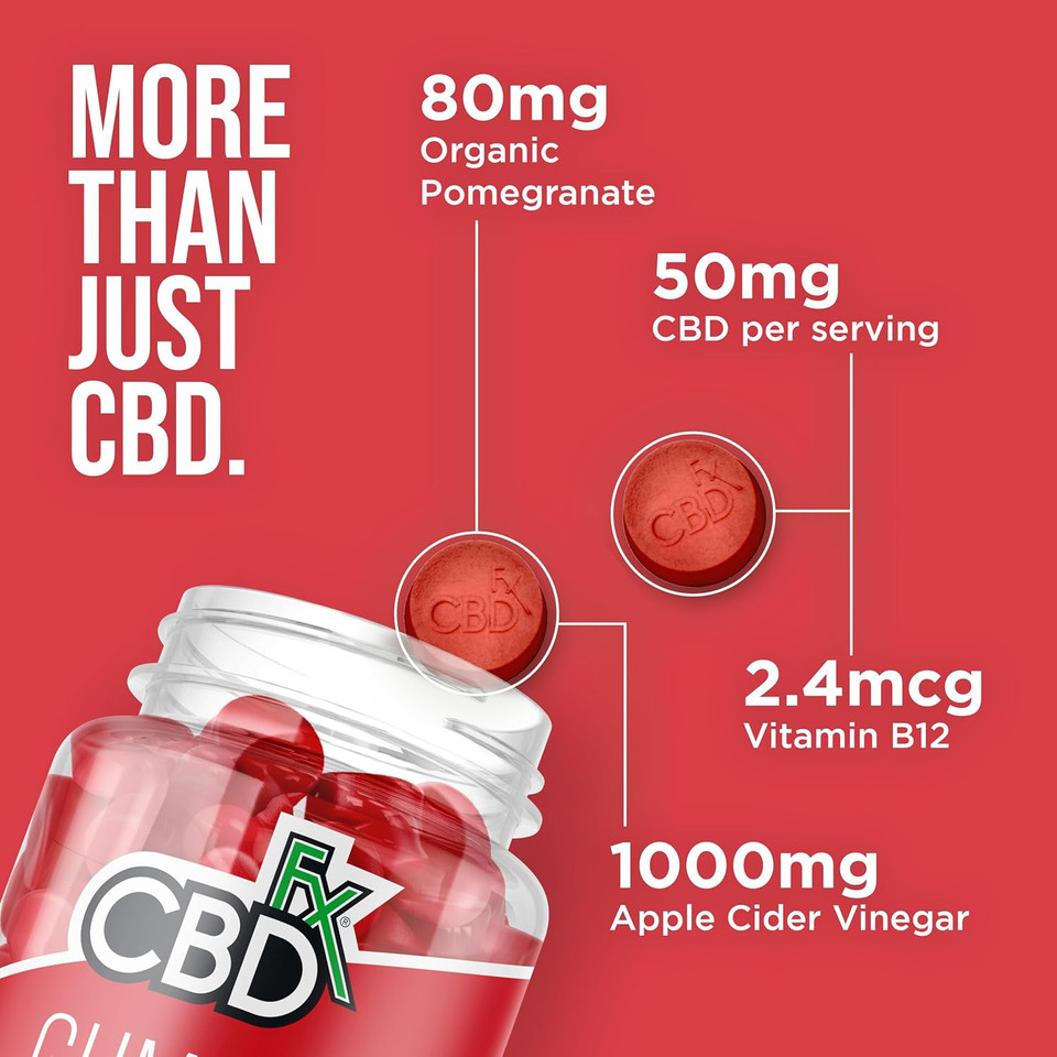 CBDfx 1500mg CBD High Strength Women's Multivitamin Vegan Gummies, Vitamin A, C, D3, E, B6, B12, Biotin, Calcium and Zinc 60x Bottle (30 Days)
