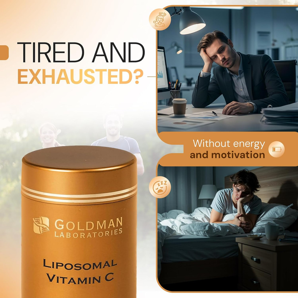 LIPOSOMAL Vitamin C Capsules - High Strength Vitamin C Supplements Encapsulated for Maximum Bioavailability | Immune System Vitamins | Liposomal VIT C | 60 Vegetarian Capsules | Goldman Laboratories