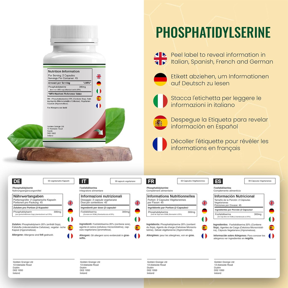 Double Wood Phosphatidylserine Supplement | 90 High Strength Phosphatidylserine Capsules - 300mg per Serving | Non-GMO & Gluten Free Double Wood Phosphatidylserine Supplement | 90 High Strength Phosphatidylserine Capsules - 300mg per Serving | Non-GMO & Gluten Free