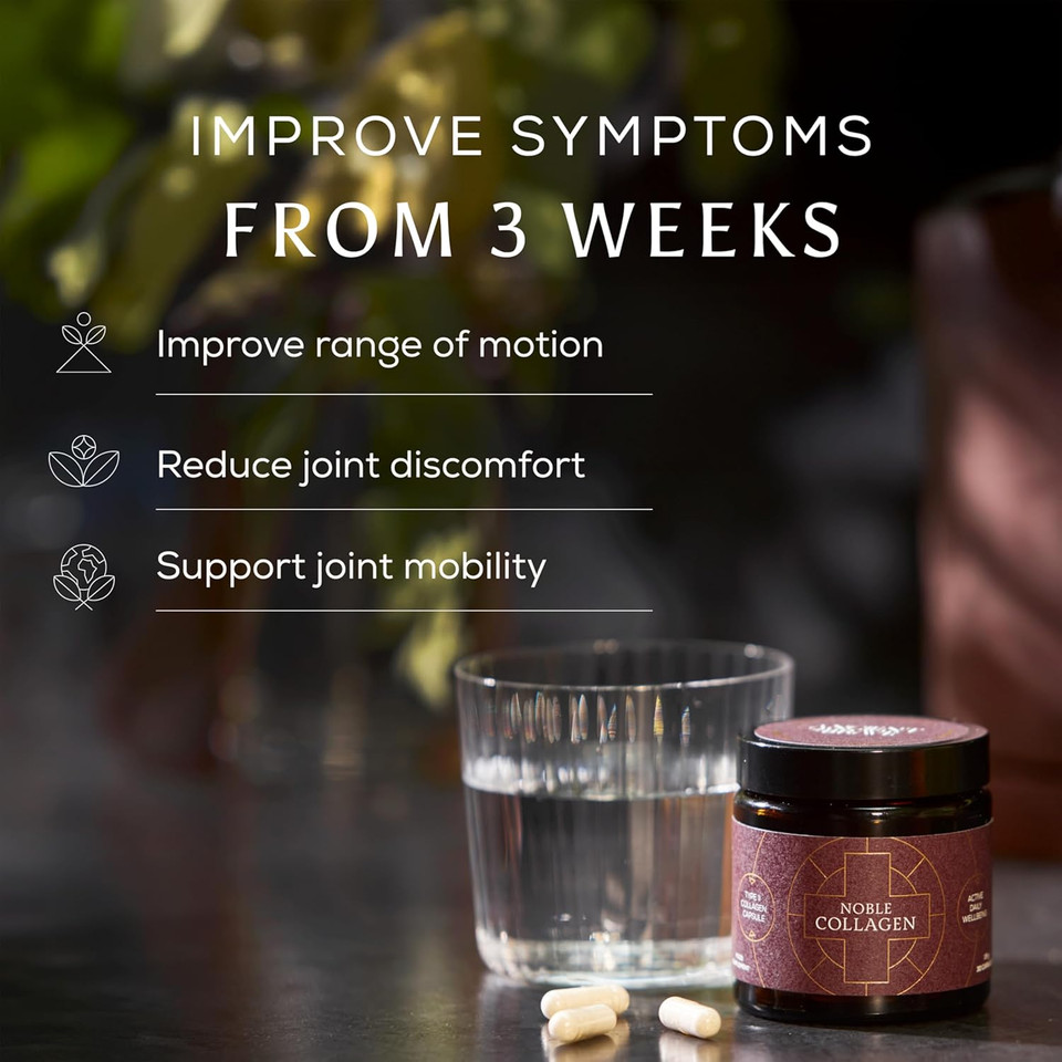 Ancient + Brave Noble Collagen - Type 2 Collagen Capsules for Joint Health, Healthy Bones & Ligaments - Enhanced with Vitamin C, Boswellia Serrata & Manganese - Gluten Free, Soy Free, 30 Capsules