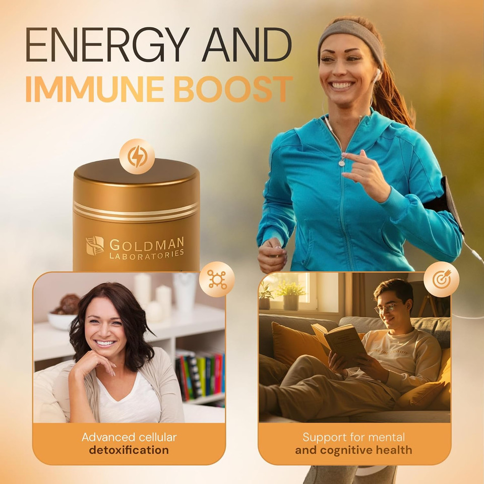 Liposomal Glutathione, Goldman Laboratories - Maximum Bioavailability 2 Capsules 300mg - Glutathione Antioxidant Capsule - Free Radicals Catalysis - 100% Vegan and Vegetarian  Slow Release