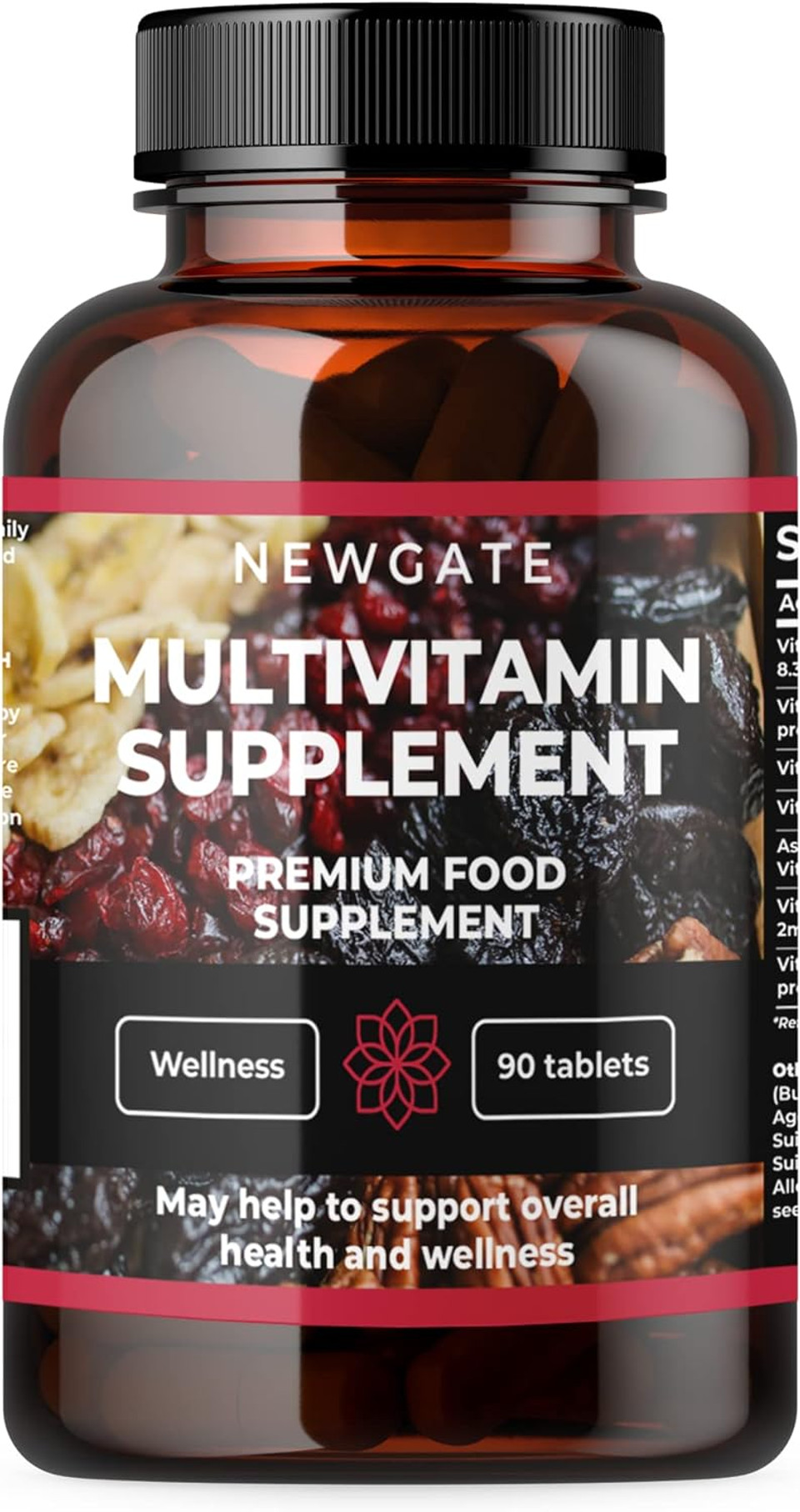 Newgate Labs Multivitamin Supplement 90 High Strength Nutritional Vegetarian Tablets - Overall Health and Energy Boost - Made in The UK - Halal