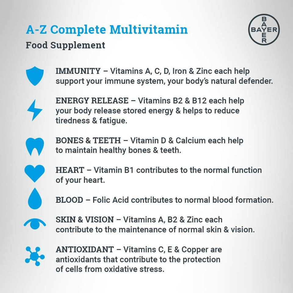 Sanatogen A-Z Complete Multivitamin Tablets with 23 Essential Vitamins and Minerals for Men & Women Including Vitamin D, Vitamin C and Antioxidants 180 Tablets 6 Months Supply
