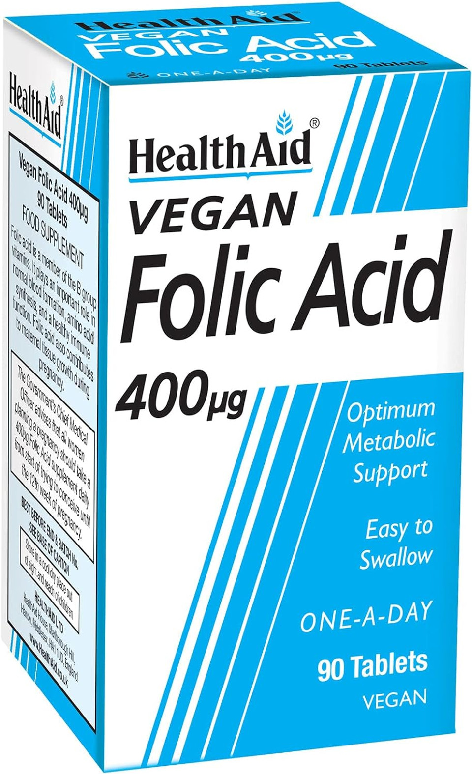 HealthAid Folic Acid 400g - 90 Tablets