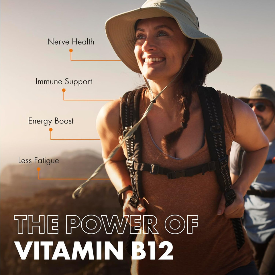 Incite Nutrition Vitamin B12 Tablets 1000 mcg. +1 Year Supply of High Strength Methylcobalamin. Boost Energy and Support Nervous System. Easy to Swallow, Non-GMO, and Suitable for Vegetarians & Vegans