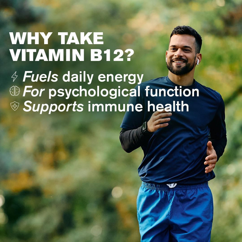 Daily Vitamin B12, 2000ug | High Strength Energy Support | 30 Vegan Capsules | One-A- Day | DR.VEGAN