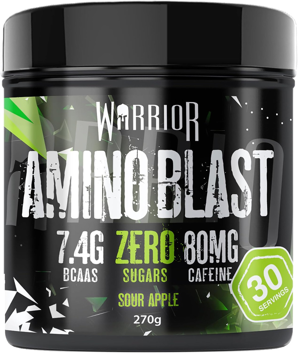 Warrior Amino Blast 270g  BCAA Powder  Branched Chain Amino Acids Supplement, Intra Workout & Recovery, Energy Drink  30 Servings (Sour Apple) Warrior Amino Blast 270g  BCAA Powder  Branched Chain Amino Acids Supplement, Intra Workout & Recovery, Energy Drink  30 Servings (Sour Apple)
