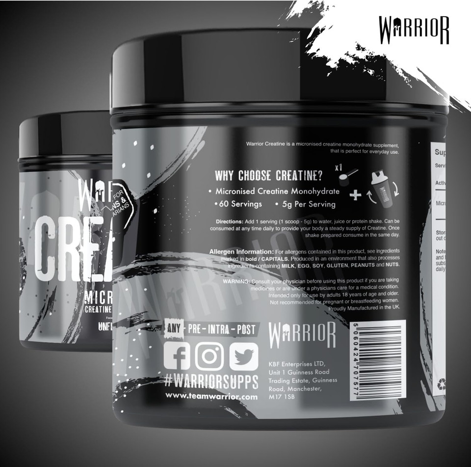Warrior Creatine Monohydrate Powder 300g  60 x 5g Servings  Proven to Support Physical Performance & Recovery (Not Tablets or Gummies)  Nutrition Supplement Post/Pre Workout (Lemonade) Warrior Creatine Monohydrate Powder 300g  60 x 5g Servings  Proven to Support Physical Performance & Recovery (Not Tablets or Gummies)  Nutrition Supplement Post/Pre Workout (Lemonade)