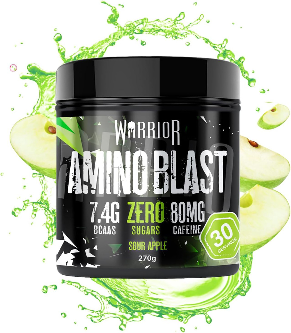 Warrior Amino Blast 270g  BCAA Powder  Branched Chain Amino Acids Supplement, Intra Workout & Recovery, Energy Drink  30 Servings (Cherry Cola)