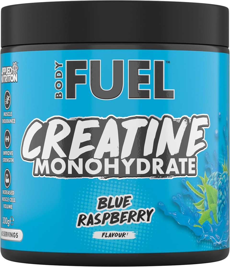Applied Nutrition BodyFuel Creatine Monohydrate Powder, Increases High-Intensity Physical Performance, Blue Raspberry (300g - 60 Servings)