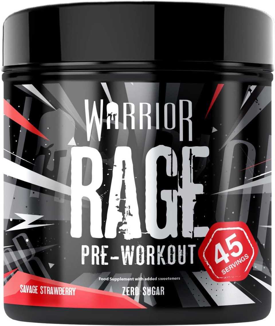 Warrior Rage - Pre-Workout Powder - 392g - Energy Drink Supplement with Vitamin C, Beta Alanine and Creatine Gluconate - 45 Servings (Energy Burst)