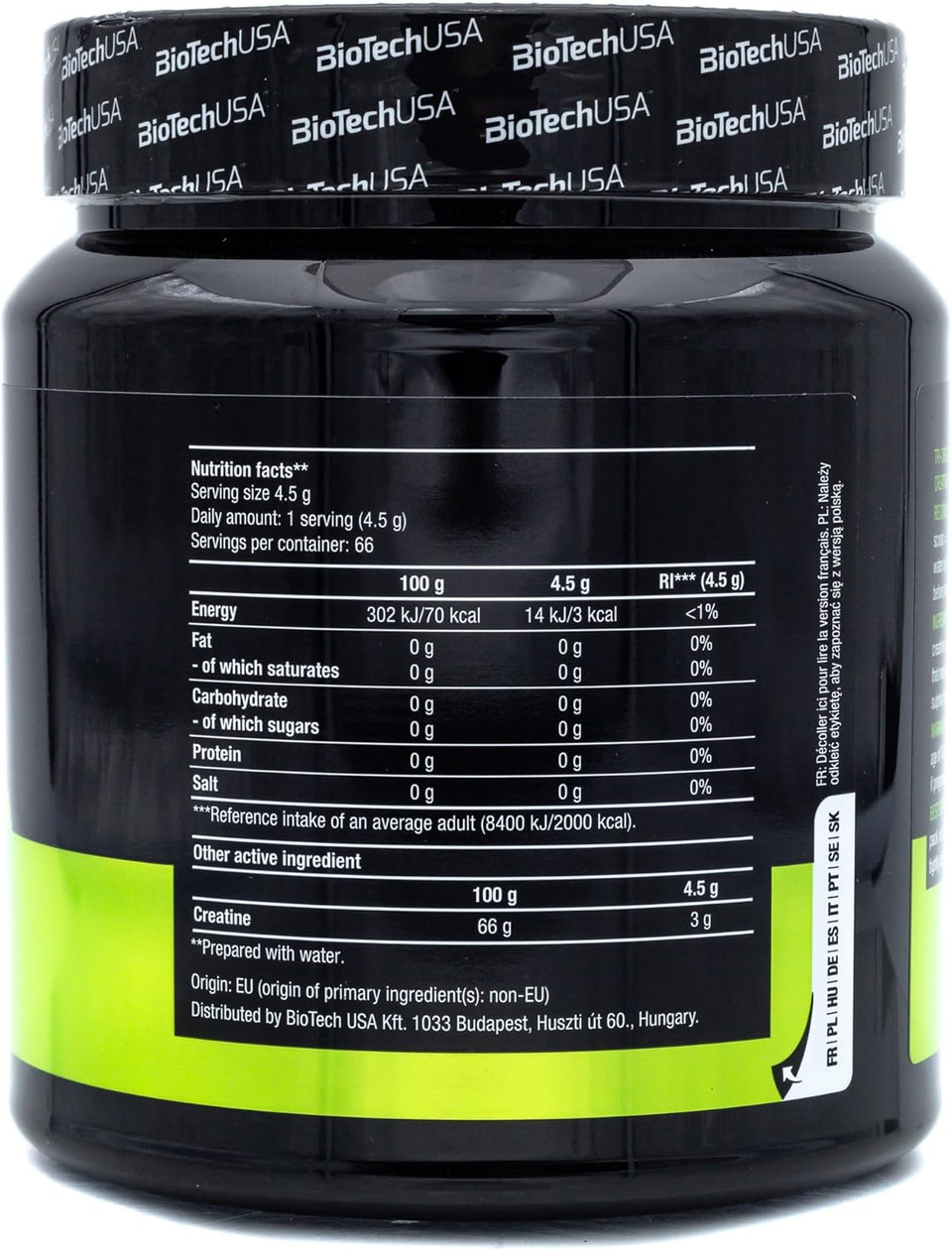 BioTechUSA Tri Creatine Malate | 4500mg Triple Creatine Compound | Gluten Free | for Enhanced Physical Performance in High-Intensity Workouts, 300g