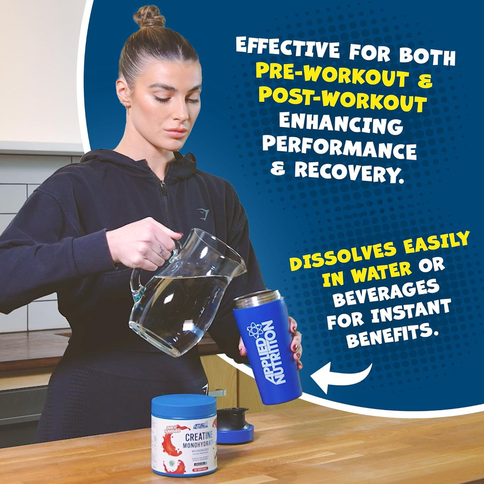 Applied Nutrition Creatine Flavoured - Creatine Monohydrate Micronized Powder with Flavour, Increases High-Intensity Physical Performance (250g - 50 Servings) (Strawberry & Raspberry) Applied Nutrition Creatine Flavoured - Creatine Monohydrate Micronized Powder with Flavour, Increases High-Intensity Physical Performance (250g - 50 Servings) (Strawberry & Raspberry)