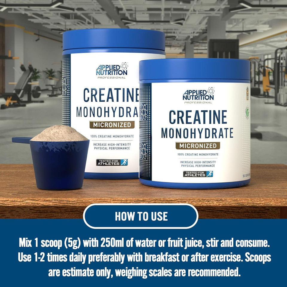 Applied Nutrition Creatine Flavoured - Creatine Monohydrate Micronized Powder with Flavour, Increases High-Intensity Physical Performance (250g - 50 Servings) (Strawberry & Raspberry) Applied Nutrition Creatine Flavoured - Creatine Monohydrate Micronized Powder with Flavour, Increases High-Intensity Physical Performance (250g - 50 Servings) (Strawberry & Raspberry)