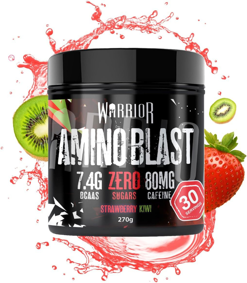 Warrior Amino Blast 270g  BCAA Powder  Branched Chain Amino Acids Supplement, Intra Workout & Recovery, Energy Drink  30 Servings (Grape Bubblegum)