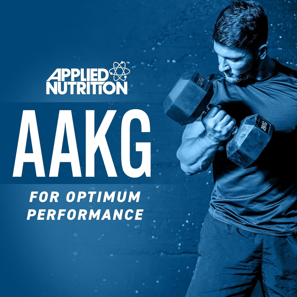 Applied Nutrition AAKG - L Arginine Alpha Ketoglutarate 800mg per Capsule, Nitric Oxide, Pre Workout Energy Boost, Muscle Pump Supplement (120 Capsules - 30 Servings)