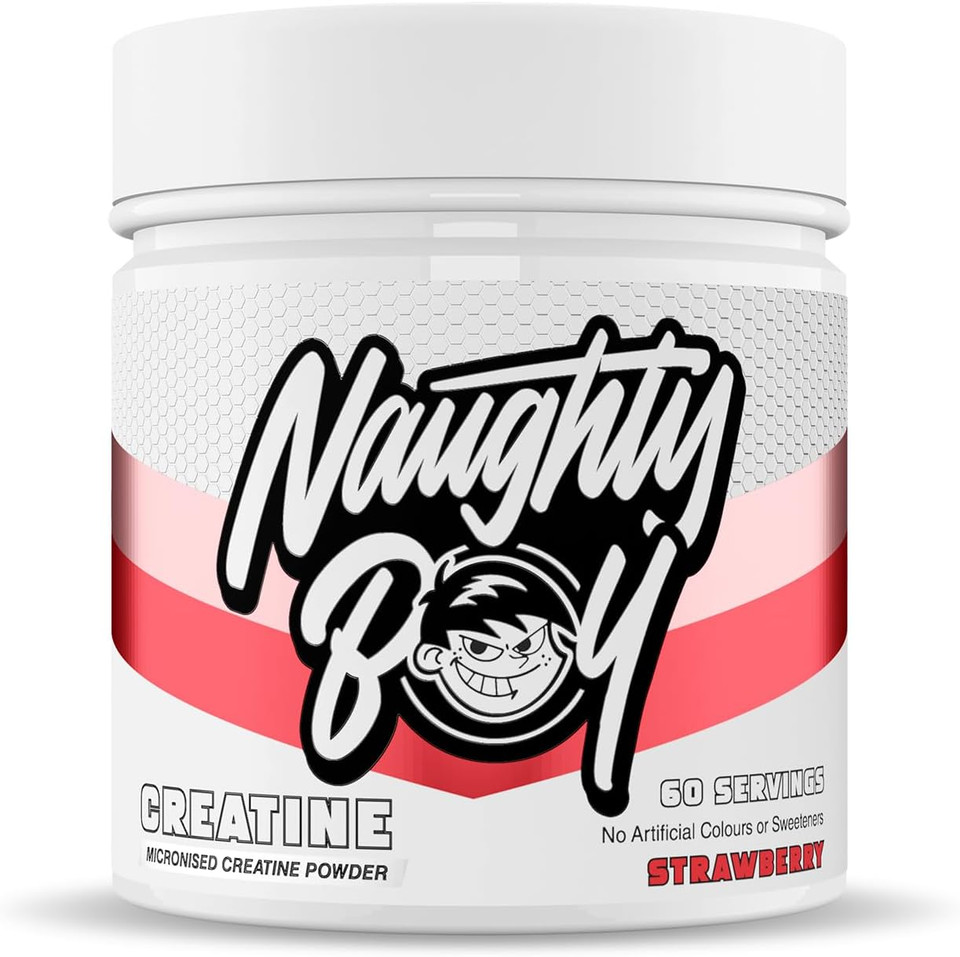 Naughty Boy Micronised Creatine Powder, Creatine Monohydrate Powder (Strawberry)