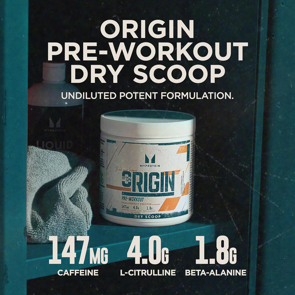 Myprotein Pre Workout - Passionfruit Twister Flavour - 18 Servings of Dry Scoop Pre Workout Powder - 150mg Caffeine, 4g Citrulline Malate and 1.8g Beta Alanine - Boost Energy & Performance