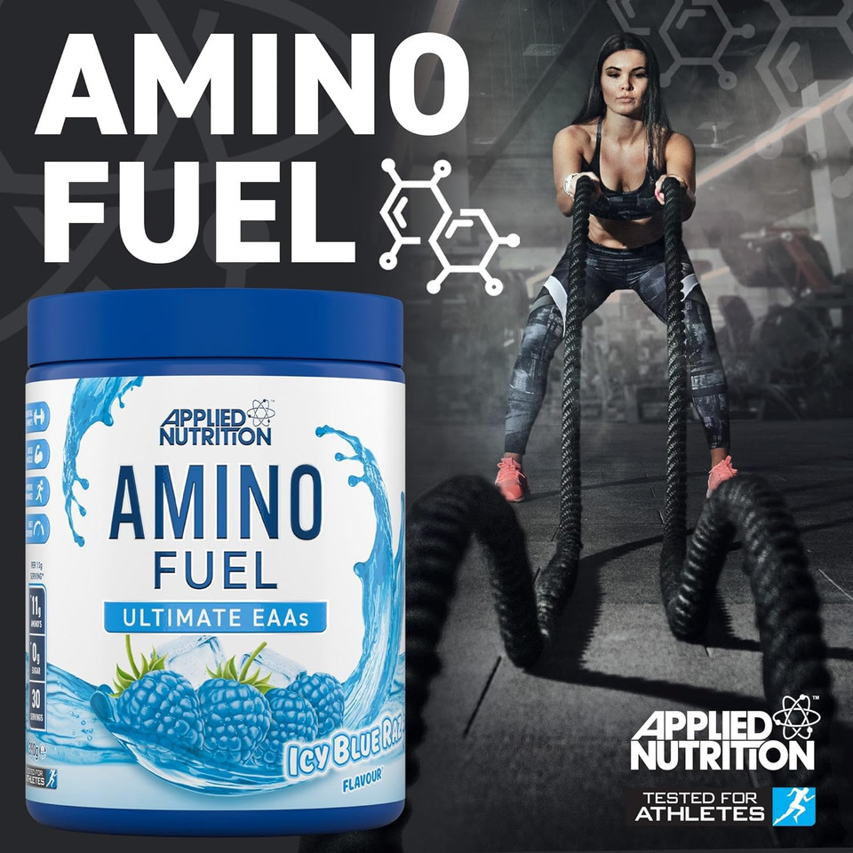 Applied Nutrition Amino Fuel - Amino Acids Supplement, EAA Essential Amino Acids Powder, Muscle Fuel & Recovery (390g - 30 Servings) (ICY Blue Raz) (New)