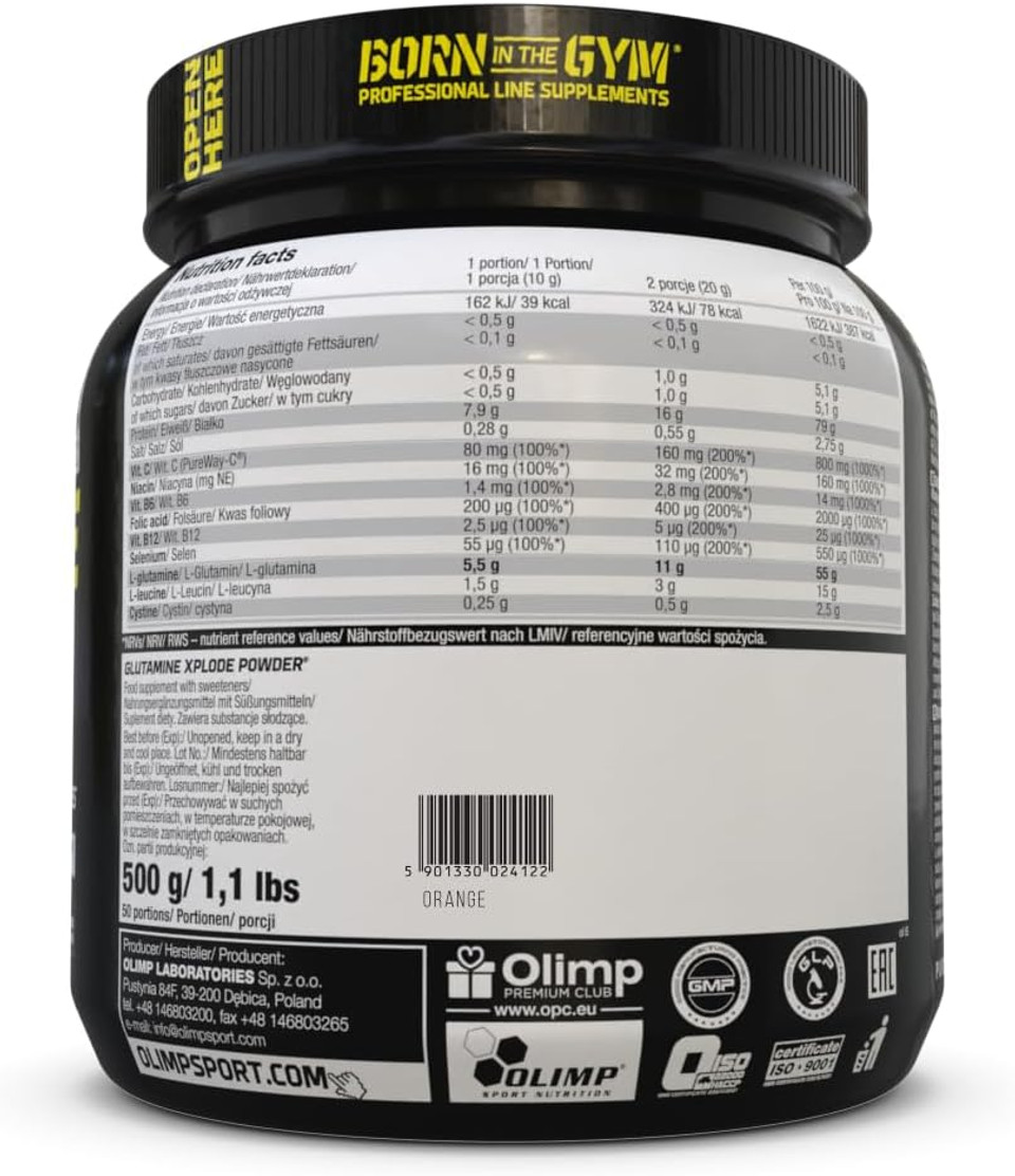 OLIMP SPORT NUTRITION Olimp Glutamine Xplode Powder 500 g Orange Flavour