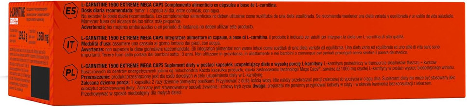 OLIMP SPORT NUTRITION Olimp L-Carnitine 1500 Extreme Mega Capsules - Pack of 120 Capsules