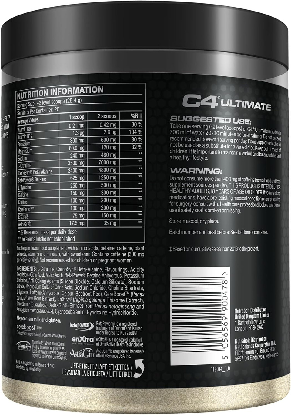 C4 Ultimate Pre Workout Powder Cosmic Rainbow 20 Servings, 40 if Single Scooped | Zero Sugar Pre Workout with Caffeine 300mg, L Citrulline 7000mg, Beta Alanine 4800mg, Vitamins and Electrolytes C4 Ultimate Pre Workout Powder Cosmic Rainbow 20 Servings, 40 if Single Scooped | Zero Sugar Pre Workout with Caffeine 300mg, L Citrulline 7000mg, Beta Alanine 4800mg, Vitamins and Electrolytes