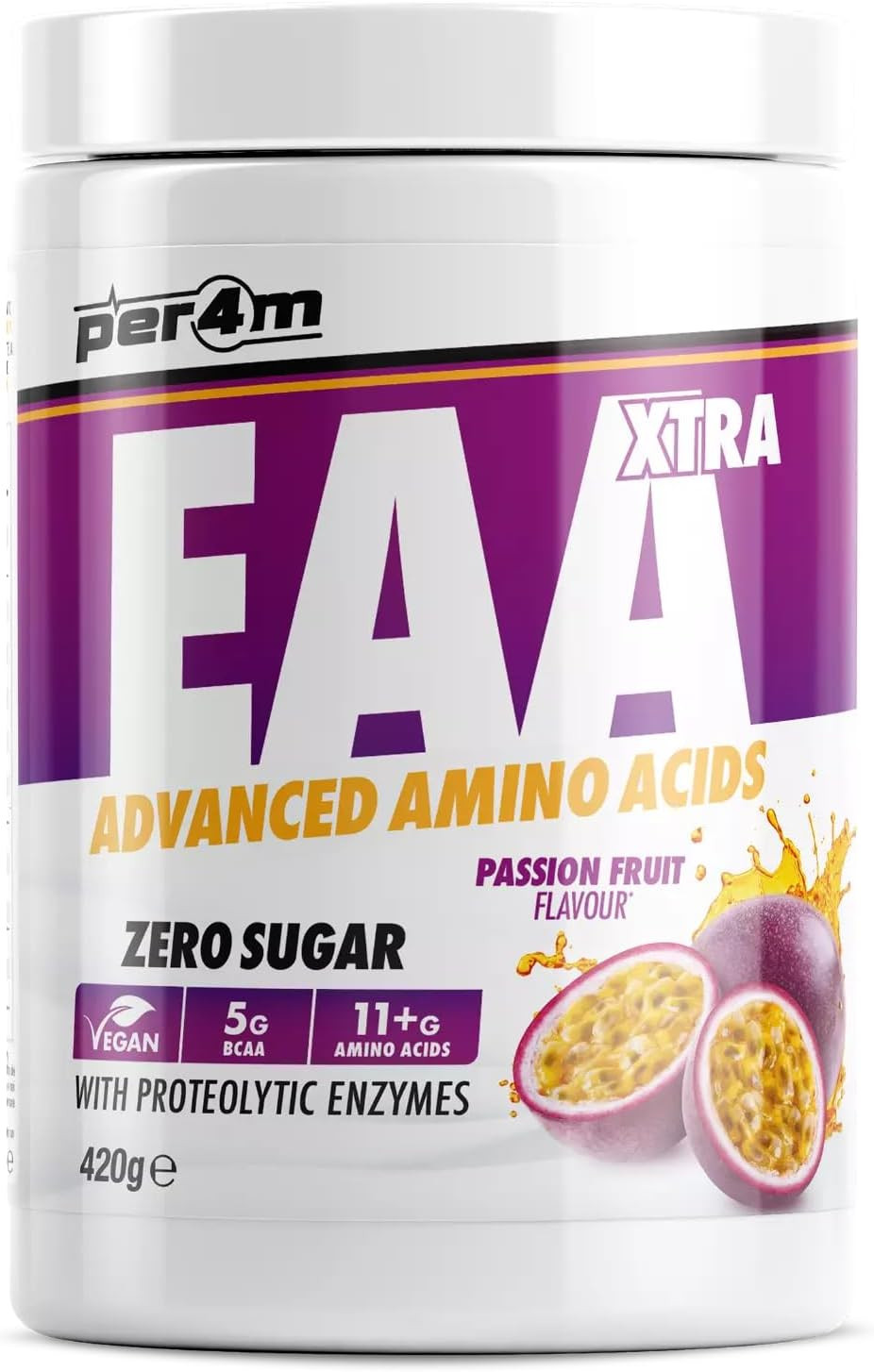 Per4m EAA Xtra/Amino Xtra | 30 Servings of Full Spectrum EAA with Proteolytic Enzymes | Vegan Friendly | Zero Sugar Amino Acid (Strawberry Lime Twist, 420g)