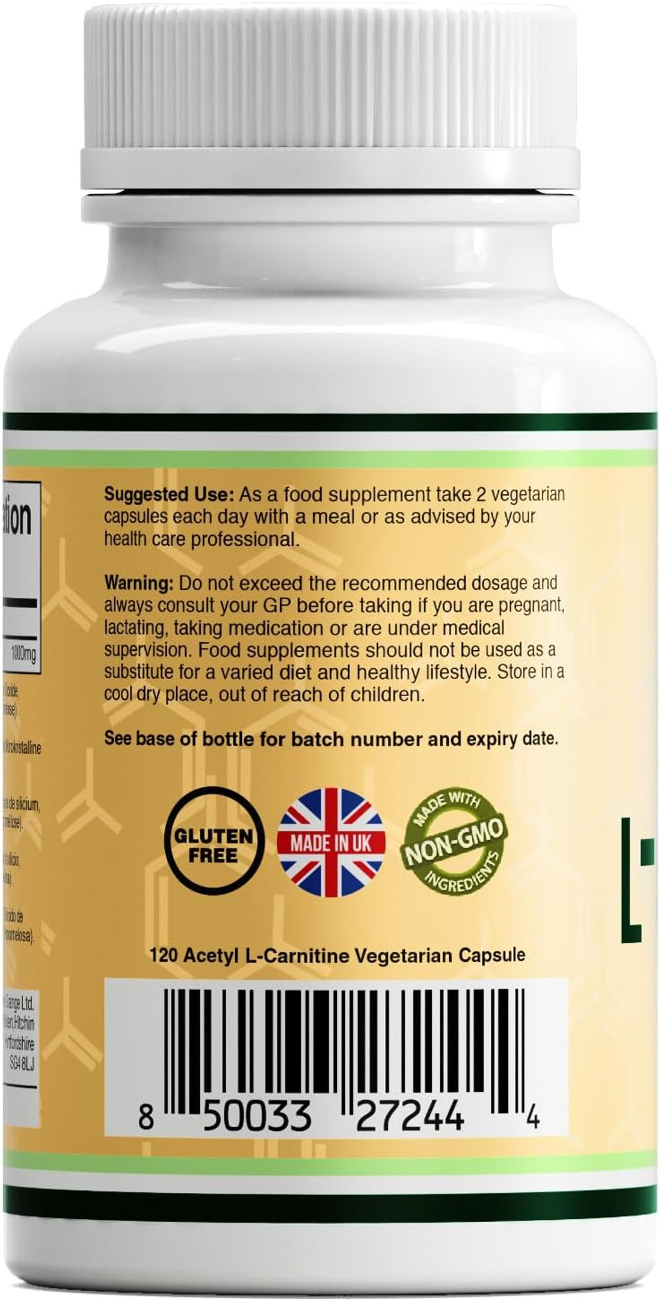 DW Acetyl L-Carnitine Capsules | 120 High Strength L Carnitine Supplements - 1000mg per Serving | Non-GMO & Gluten Free | Manufactured in The UK