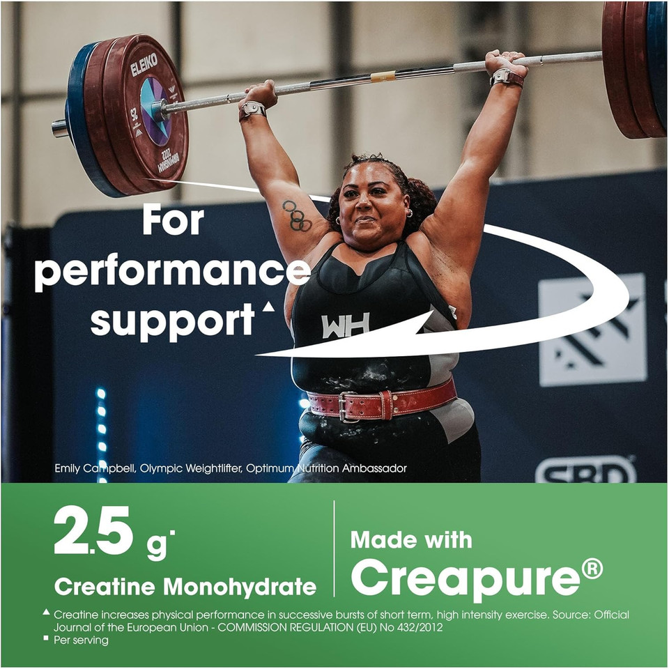 Optimum Nutrition Creatine Capsules with 2500 mg of Unflavoured Creatine Monohydrate per Serving, Creatine Food Supplement to support performance, 100 Servings, 200 Capsules