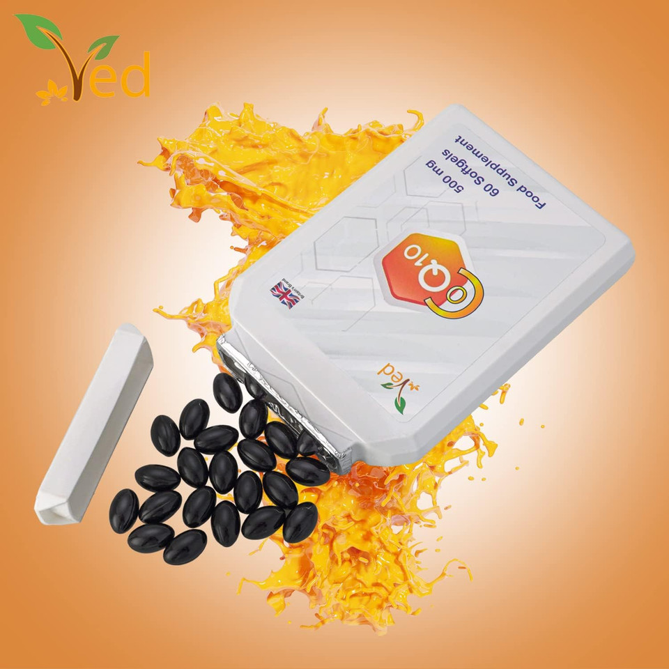 VED Co Enzyme Q10, Naturally Fermented Ubiquinone, 500mg 60 Softgels