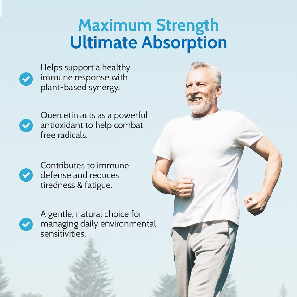 Health4All Quercetin 400mg + Bromelain 100mg per Capsule, Natural Antihistamine, Balances Immune Response, Pure Vegan 60 Capsules (not Tablets) | Made in UK