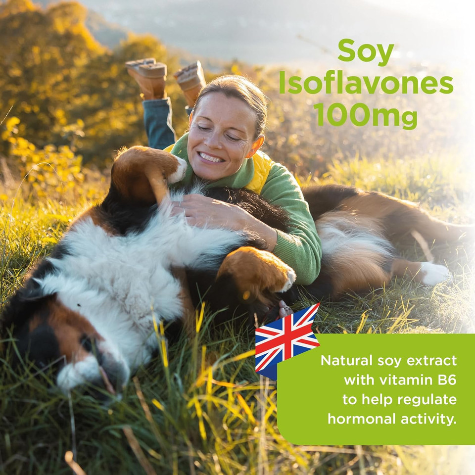 Healthspan Soy Isoflavones Hormone Balance 100mg | with Vitamin B6 | Regulate Hormonal Activity | Natural Plant Oestrogen | 40% Isoflavone Content | Soy Germ Extract | Vegan (120 Tablets)