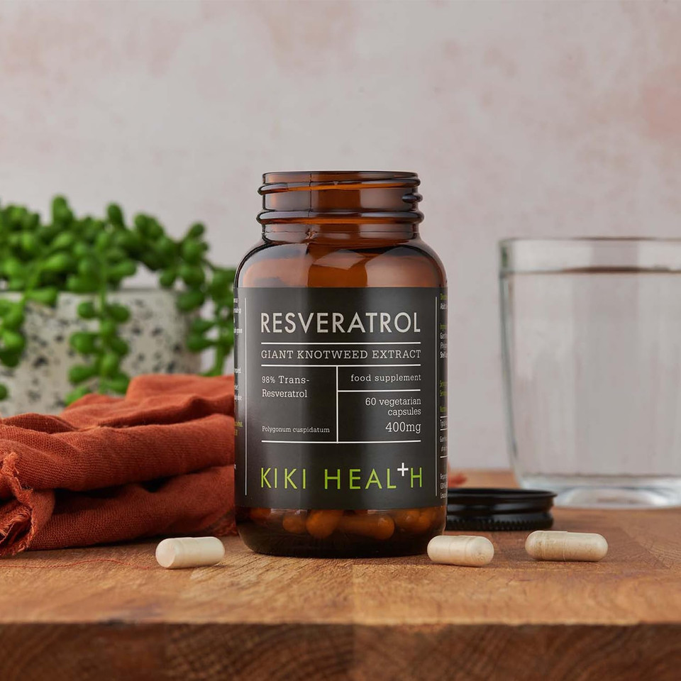KIKI Health - Resveratrol, Antioxidant - Dried Giant Knotweed Extract - Contains 98% Trans-resveratrol - for Cardiovascular Health, Youthful Ageing and Vitality - 60 Vegicaps